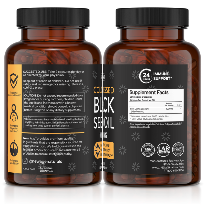 Black Seed Oil Capsules New Age Natural