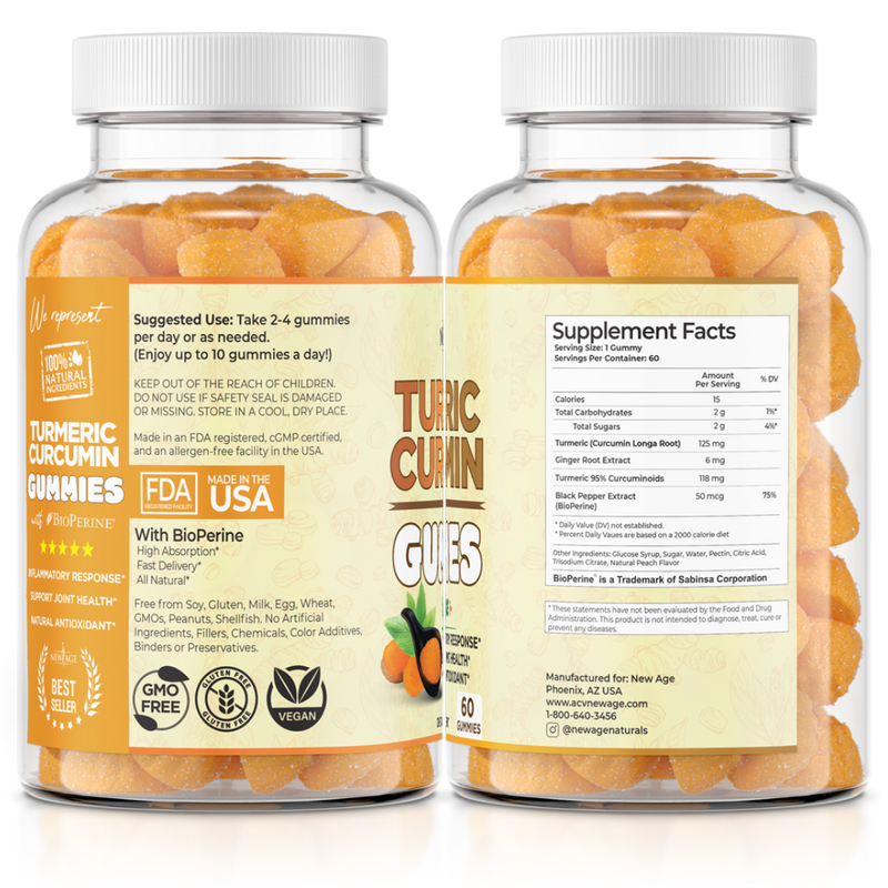 Turmeric Ginger Gummies New Age Natural